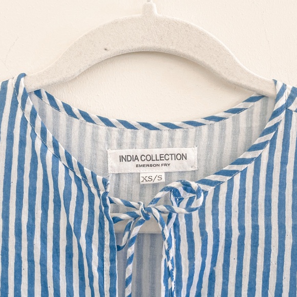 Emerson Fry India Collection Isla Dress in Sunday Stripe Bluesy XS/S NWOT - Picture 8 of 11